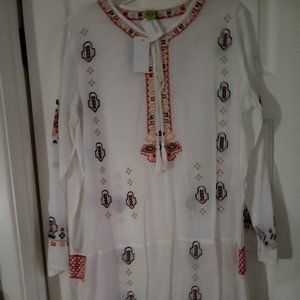 NWT Raj Embroidered Boho Tunic Dress Kurta Big  XL